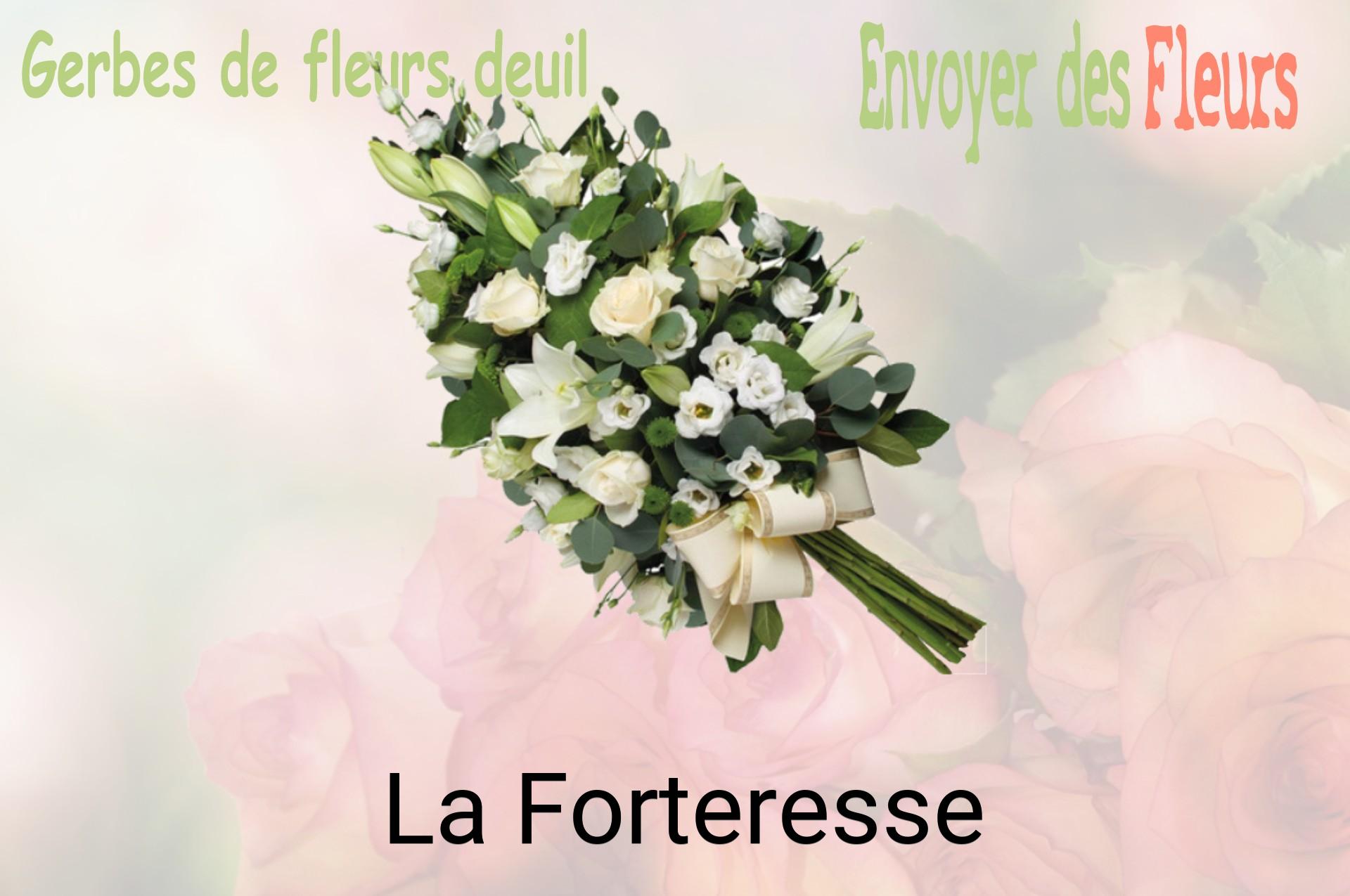 Gerbe de fleurs de deuil livrée à La Forteresse